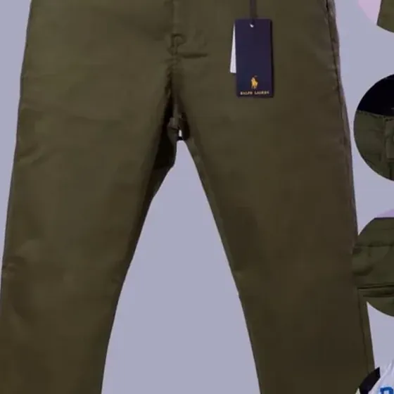 Calça de brim acetinado em corte reto