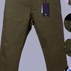 Calça de brim acetinado em corte reto